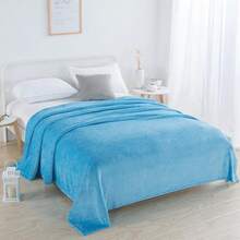 Luxurious Soft Flannel Blanket - Versatile For Sofa, Office, Car, And More - Contemporary Style, Machine Washable, All-Season Comfort - Blue - View 3