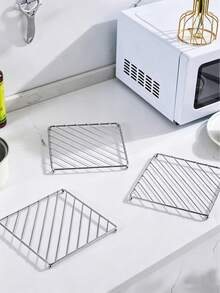 1pc Square Heat Insulation Mat, Heat Resistant Kitchen & Dining Table Pad, Coaster, Utensil Tray - Multicolor - View 10