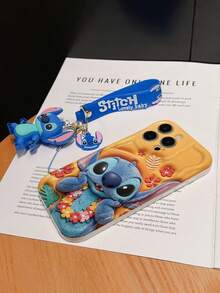 Disney Lilo And Stitch Phone Case : 3D Fluffy Pattern Border Protector Phone Soft Phone Case With A Free Cute Stitch Bracelet Chain Lanyard, Stitch, Lilo, Angel, For Apple 17 Promax 17 Pro 16 15 14 13 12 11 Pro Max XS Max X XR Soft Cover Summer Phone Case - trắng - Xem 6