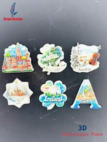 1 pieza Imán de refrigerador 3D en relieve creativo, recuerdo elegante, regalo 3D, decoración para el hogar y la cocina adecuado para el refrigerador, la oficina, la casa, el gabinete, el lavavajillas - Unitalla - Ver 4
