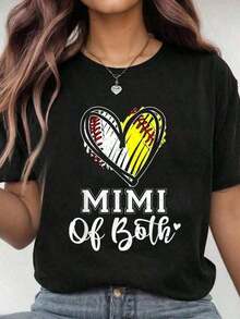 ropa de mujer 1 pieza 100% Algodón Mimi Of Both Baseball Softball Grandma Mothers Day-Shirt Camisetas Gráficas Casuales para Mujer y Hombre - Camisetas Gráficas Básicas para Mujer Camisetas de Manga Corta Casuales para el Día de la Madre Camisetas Gráficas Camisetas Gráficas Occidentales Ropa para Hombre Camisas Para Hombre Camisetas Gráficas Ropa de Mujer Tops de Verano Camisetas Gráficas Camisas de Mujer - Negro - Ver 6