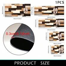 1pc Faux Wood Patchwork Pattern Non-Slip Kitchen Mat, Holiday Party Decor Floor Rug, Anti-Fatigue Waterproof Carpet For Kitchen, Hallway, Bathroom, Laundry Room - Multicolor - View 10