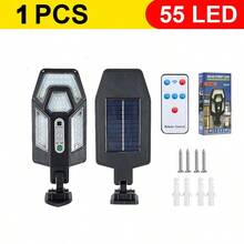 1個 3合1 光控、感應、遙控太陽能燈，55LED 內建充電電池，IP65 防水，適用於庭院、花園、道路 - 太陽能 - 查看 13