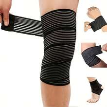 High Elastic Compression Bandage, Sports Muscle Tape, Suitable For Ankle, Wrist, Knee, Calf, Thigh, Providing 39.98-179.98cm Wrap Support - Black - View 1