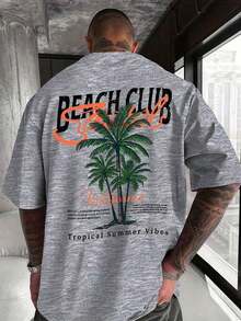 Camiseta de manga corta holgada con estampado de moda para hombres GRDR| Diseño exquisito| Esencial de verano| Fácil de combinar| Muestra tu estilo - Gris Claro - Ver 3