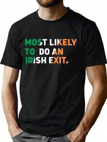 Camiseta de Hombre para el Día de San Patricio ELDPS: Camiseta Irlandesa con Trébol de la Suerte, Camiseta de Manga Corta con Trébol para el Día de San Patricio ZZLW - Blanco - Ver 1