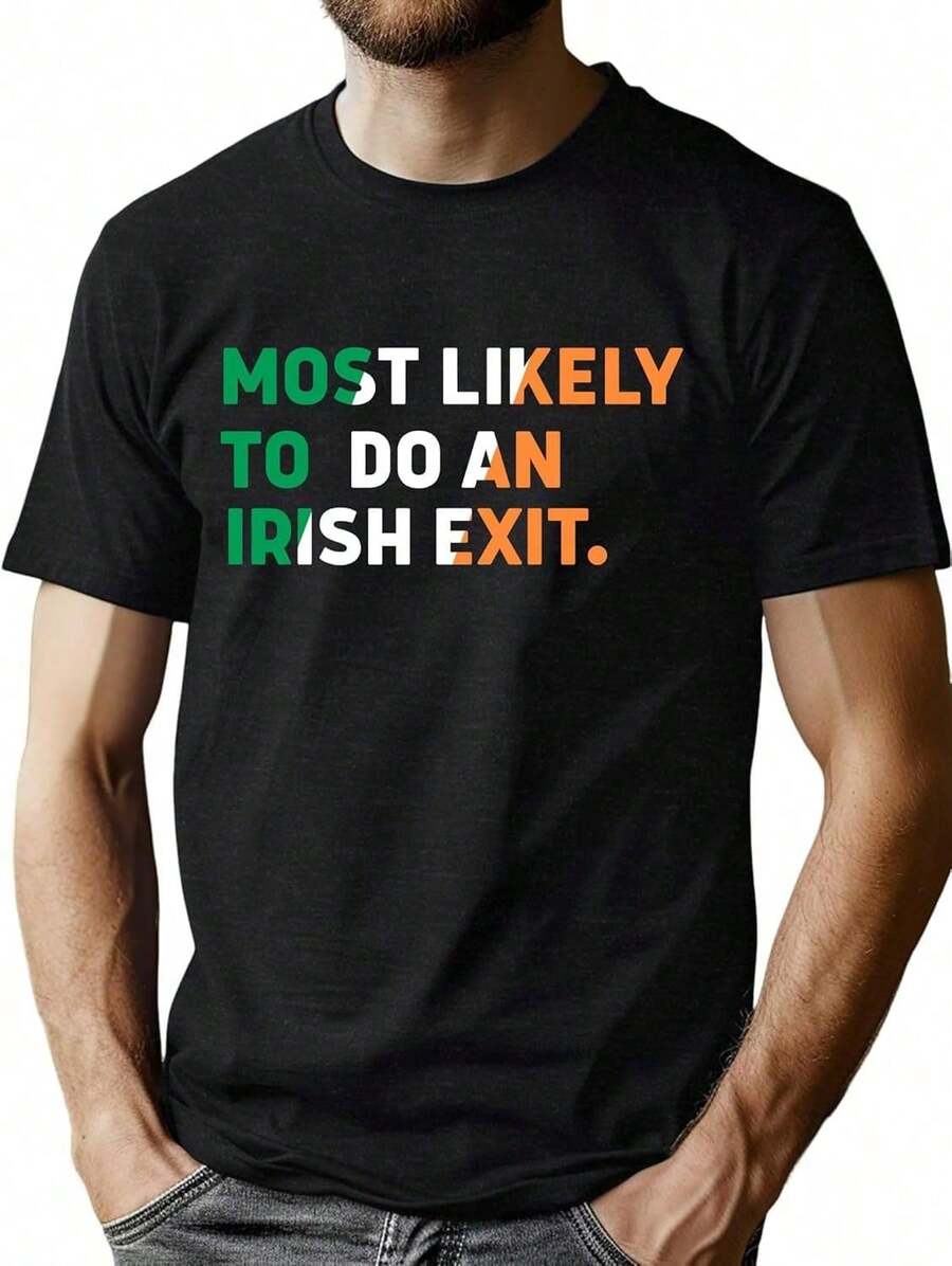 Camiseta de Hombre para el Día de San Patricio ELDPS: Camiseta Irlandesa con Trébol de la Suerte, Camiseta de Manga Corta con Trébol para el Día de San Patricio ZZLW - Blanco - Ver 1