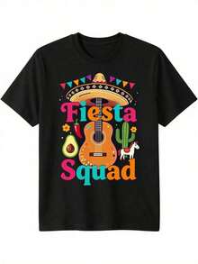 Camiseta ligera para fiesta de carnaval mexicano - Producida por Fiesta Squad - Diseño humorístico de guitarra y sombrero con la frase "¿No me oyes?" - Ideal para el Cinco de Mayo - Hecha de tela resistente - Corte holgado unisex (- Talla S 100% algodón, camiseta divertida popular 100% algodón, éxito de ). - Negro - Ver 7