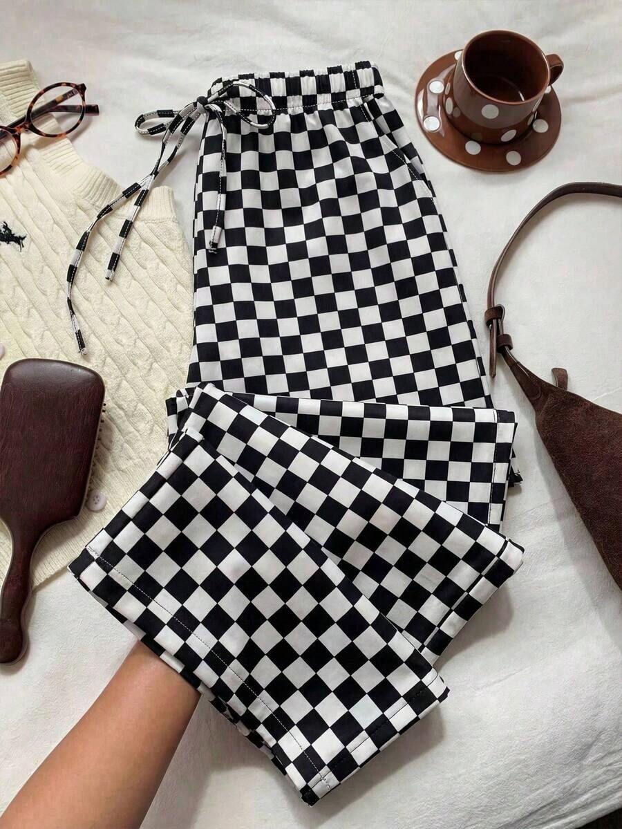 Pantalones casuales de mujer de lunares amarillos tejidos - Multicolor 3 - Ver 1