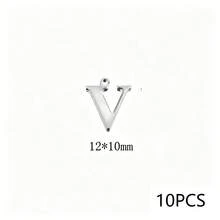 10Pcs 304 Stainless Steel 18K Gold Plated Letter Charms, Alphabet Initial Pendants For DIY Jewelry Making - Pendants - View 34