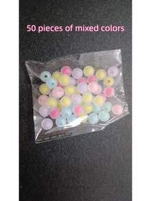 50/100/200 hạt tròn mạ vàng mờ đường kính lỗ 8mm, làm thủ công, phụ kiện làm vòng tay và dây chuyền, phong cách cổ điển. - Nhiều màu - Xem 12