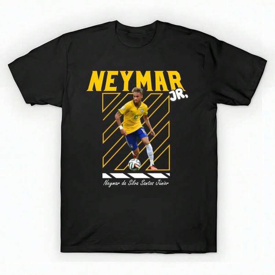 Neymar Jr (5) unisex de la de algodón puro de alta densidad de 220 g. C-AmiS-eta uniS-ex 100 % aL-Godón de - Tejido de alta densidad. Apta para todo tipo de perS-onas, ya sean mujeres o hombres. Tejido duradero de alta C-Alidad apto para todas las estaciones, suave al tacto pero duradero. Tops transpirables. Conjuntos de otoño para mujer. Conjuntos de vaC-Aciones para mujer. Disfraz de Halloween para mujer. - Negro - Ver 1