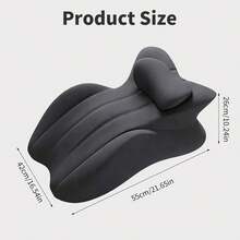 Memory Foam Ergonomic Rest Pillow-Compact Prone Pillow For Sleeping & Reading In Bed,Large Body Pillow, Couples Pillow,27°Angle Perfect Position Wedge Pillow Ergonomic Contoured Support, Memory Foam Wedge, Prone Pillows For Sleeping,Reading,Massage - 黑色 - 查看 8