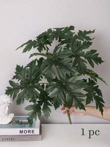1/3株仿真番木瓜（Carica Papaya L.）绿植，人造植物，非常适合用于婚礼花束、餐桌摆饰、墙面装饰和家居装饰。适用于客厅、卧室、婚礼、派对和活动装饰。是馈赠佳品，也适合批发。 - 綠色-C - 查看 12