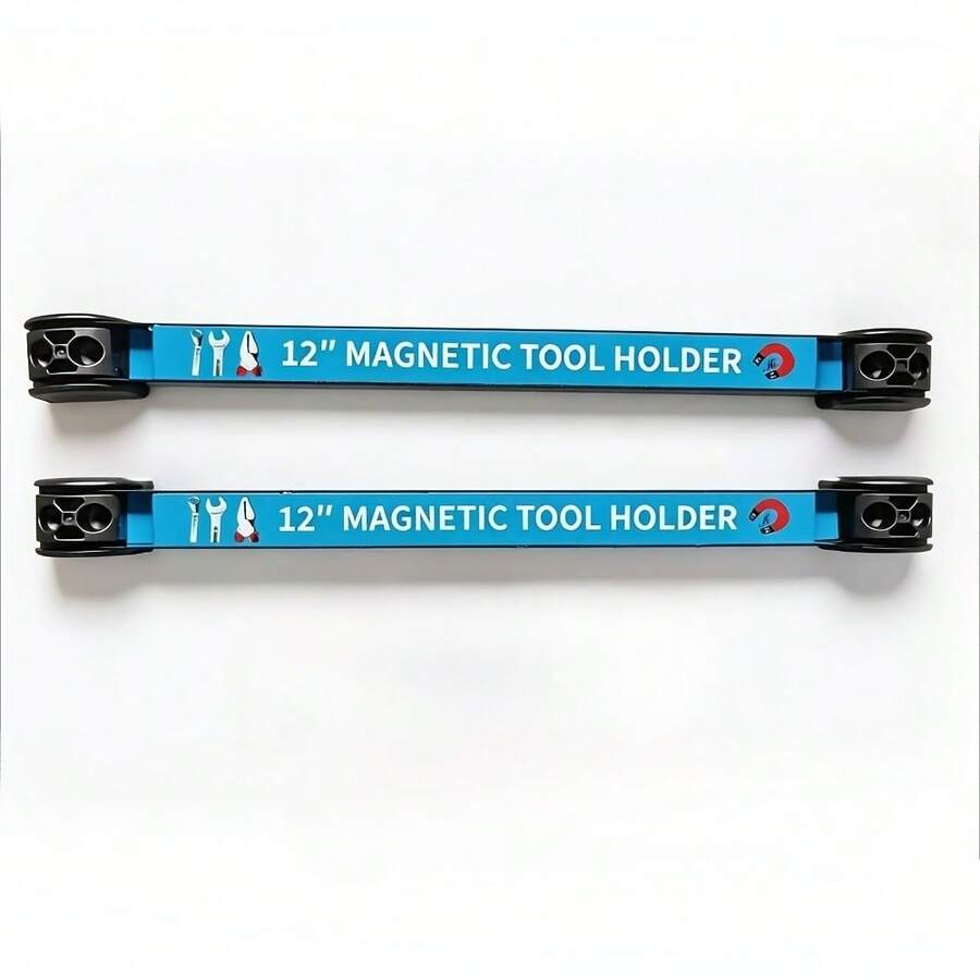 2Pcs Magnetic Tool Storage Rack, Stainless Steel Heavy-Duty Magnetic Suction Hanging Rack, Detachable Wall Mount Organizer For Hammer, Screwdriver And Wrench, Multi-Purpose Tool Holder For Garage, Car Repair, Gardening And Home Use - 30.48cm - View 1