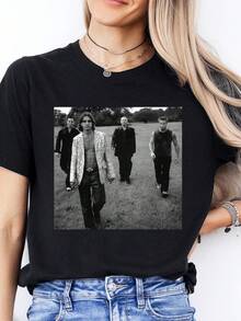 Camiseta unisex, estilo grungeRocaCamisaAños 90VintageBandaTee,RocaVentiladorRegalo,NiñosGrupoMúsicaT-shirt,ropademujerblusasparadamacasualescamisasdemujerblusablusasparamujercamisas, GráficasimpresoAmigable con la piel, estilo de los 90Retro, Ropa Urbana, De ModacasualCamisetas, GráficasimpresoAmigable con la piel, estilo de los 90Retro, Ropa Urbana, De Modacasualcamisetas - Negro - Ver 1