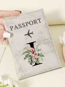 1pc A-Z 26 Letters Fashionable Letter Print Stylish Burgundy Passport Cover, Premium PU Leather Passport Wallet With Multi-Card Pockets For Credit Cards, Boarding Passes, And IDs, Compact And Portable Travel Essentials Organizer For Women, Men - Pink - View 122