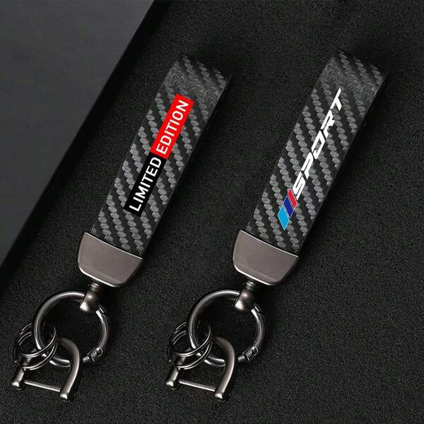 1 pièce Porte-clés de voiture ton fibre de carbone, convient pour BMW Série 1, Série 3, Série 5, Série 7, Série 2, Série 4, Série 6, Série X, X1, X3, X5, X6, X4, porte-clés de voiture à la mode