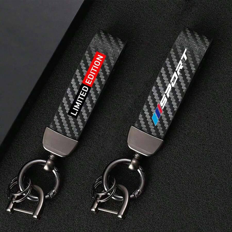1 móc khóa xe hơi bằng sợi carbon, phù hợp với BMW dòng 1, 3, 5, 7, 2, 4, 6, X, X1, X3, X5, X6, X4. Móc khóa xe hơi thời trang. - A - Xem 1