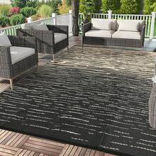 Waterproof Outdoor Rug, Reversible Plastic Straw Patio Rug With Non-Slip Backing, Modern Abstract Camping Carpet For RV, Backyard, Deck, Balcony & Patio, Foldable & UV Resistant - A - View 6