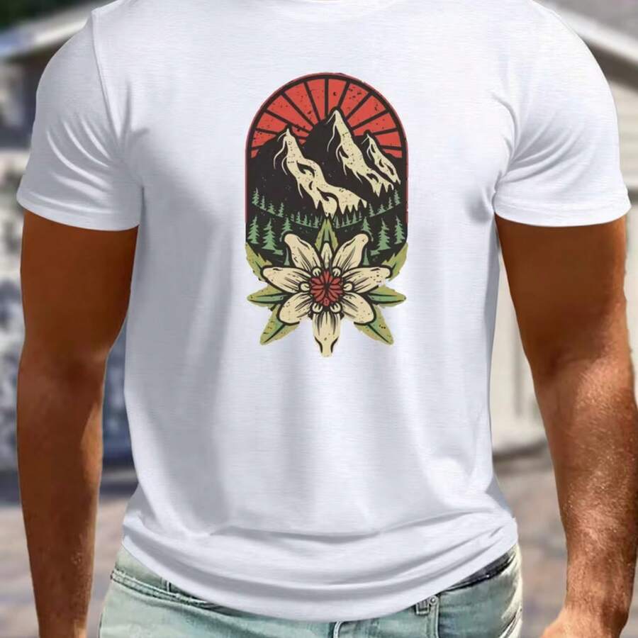 Printed T-Shirt For Men And Women - White - View 1