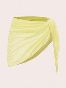 Swim Basics Cubre todo de unicolor y minimalista para mujer - Amarillo claro - Ver 5