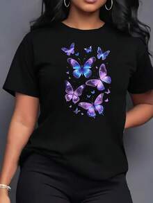 Women's T-Shirt For Spring And Summer - Black - View 7