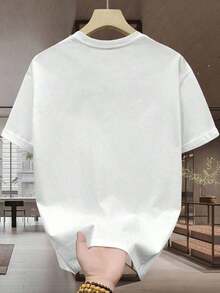 100% Pure Cotton, Breathable And Gentle On The Skin. Classic Crew Neck Design, Slim Fit, And Flattering For All Body Types. Fashionable Print With A Minimalist Style And High-Quality Finish. Unisex Design Perfect For Matching Outfits, Ideal For Everyday Wear, Dates, Leisure, And Streetwear – Versatile And Timeless. - 白色 - 查看 3