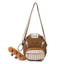 Bolso bandolera de gato chef lindo, pequeño bolso de cuadros color mantequilla de estilo femenino, mochila mini con dije de pan - Multicolor - Ver 14