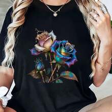 Camiseta Mujer Cuello Redondo Manga Corta Candy Candy Anime Retro Casual - Negro - Ver 1
