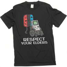 Camiseta Divertida para Hombre con Diseño de Videojuegos Clásicos, Camiseta de Gamer con la Frase 'Respect Your Old Man Gaming' XHO5 - Negro - Ver 12