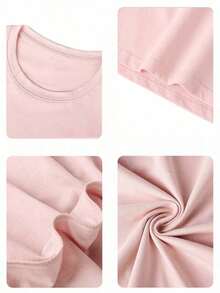 Camiseta Casual para Mujer, Estampado de Anatomía del Cerebro y el Corazón, Corte Holgado y Extragrande, Estilo Urbano, Cuello Redondo, Manga Corta, Ideal para Viajes Diarios, Paseos por la Ciudad, Salidas de Verano, Reuniones con Amigos, Brunches de Fin de Semana - Rosa 2 - Ver 4