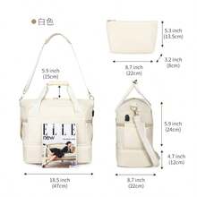 Women's Gym Bag, Personal Items Travel Bag With Shoe Compartment, Weekend Overnight Travel Bag With Waterproof Pocket, Women's Carry-On Bag, Travel, Fitness, Weekend Outing - Multicolor - View 10