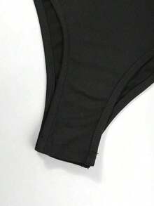 Camiseta sin mangas negra elegante de unicolor, de estilo minimalista y versátil, con pliegues, adecuada para verano y otoño, para mujer (VIVINA) - Negro - Ver 5