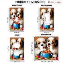 1pc Dog Feeding Printed Switch Panel Cover, 2D Flat Printing Decorative Plate, Cute Pet Style Niche Home Accessory - A - View 2