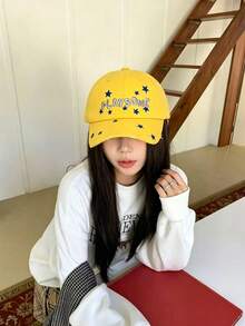 Mũ lưỡi trai mềm đính chữ, kiểu dáng retro Mỹ, chữ đính đá, mũ lưỡi trai unisex điều chỉnh được, thích hợp cho mùa xuân/hè, đi biển, nghỉ lễ, lễ hội, du lịch. - nhiều màu - Xem 13