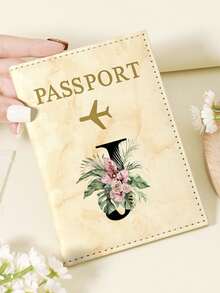 1pc A-Z 26 Letters Fashionable Letter Print Stylish Burgundy Passport Cover, Premium PU Leather Passport Wallet With Multi-Card Pockets For Credit Cards, Boarding Passes, And IDs, Compact And Portable Travel Essentials Organizer For Women, Men - Pink - View 31