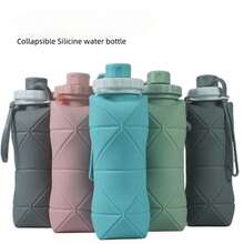 Silicone Folding Water Cup, Portable Cup, Outdoor Sports Travel Water Bottle, Telescopic Cup, Handy Cup, Folding Water Bottle - 粉色 - 查看 2