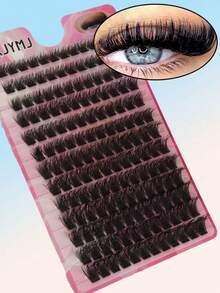 156pcs D-Curl Mixed Length 8-16mm Fluffy & Lightweight False Eyelashes, Natural Lash Extension, Reusable Eyelash Cluster - View 2
