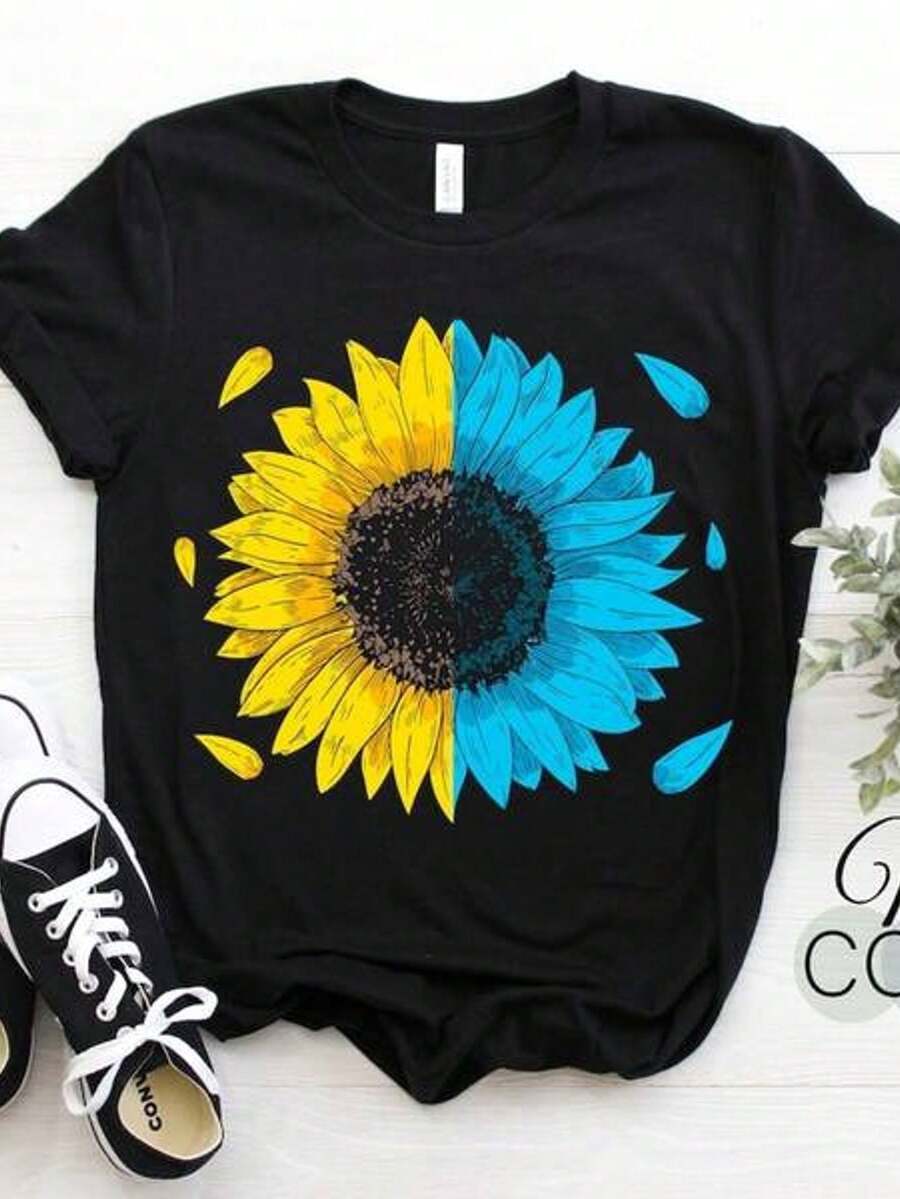 Ukrainian Sunflower Flag Symbol Love Support Ukraine People Country Gift T-Shirt, Ukrainian Roots Present For Friends And Family Outfit huntrix trajes de primavera niña ropa de niña ropa de playa niña ropa niña 4 años trajes de primavera niña