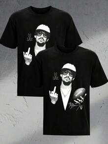 Men's T-Shirt For Spring And Summer - 黑色 - 查看 8