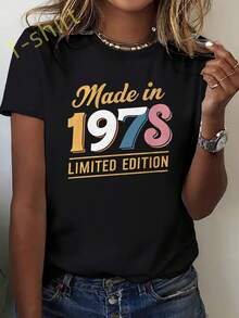 Camiseta unisex de manga corta, camiseta retro vintage de 1978 con estampado gráfico para mujer|LimitadoEdición,No ElásticoAjusteY2KModaTee,Hechoen1978,InformalTodos los díasCamisaRetroRopaColeccionableNostálgicoRegaloCamisaFamiliaViajesCamisaPara todas las estacionesTripulaciónCuello,LigeroEstiramientoFabricplayerashombre, , , Dazymujer,romwehombres, bohochic,maestrasregalos,camisetaparaconjuntos de mujercon curvasparamu,y2k, - Negro - Ver 6