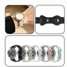 1條適用於華為GT3 (42mm) (43mm)、GT1/2/3、Watch4/4Pro (46mm) (48mm)的可調節式柔軟透氣防汗錶帶，粉色、星光色、綠色等多色可選，輕量快乾通用替換運動錶帶，適合18mm、20mm、22mm寬度矽膠錶帶，兼容三星及其他智慧手錶 - 彩色 - 查看 1
