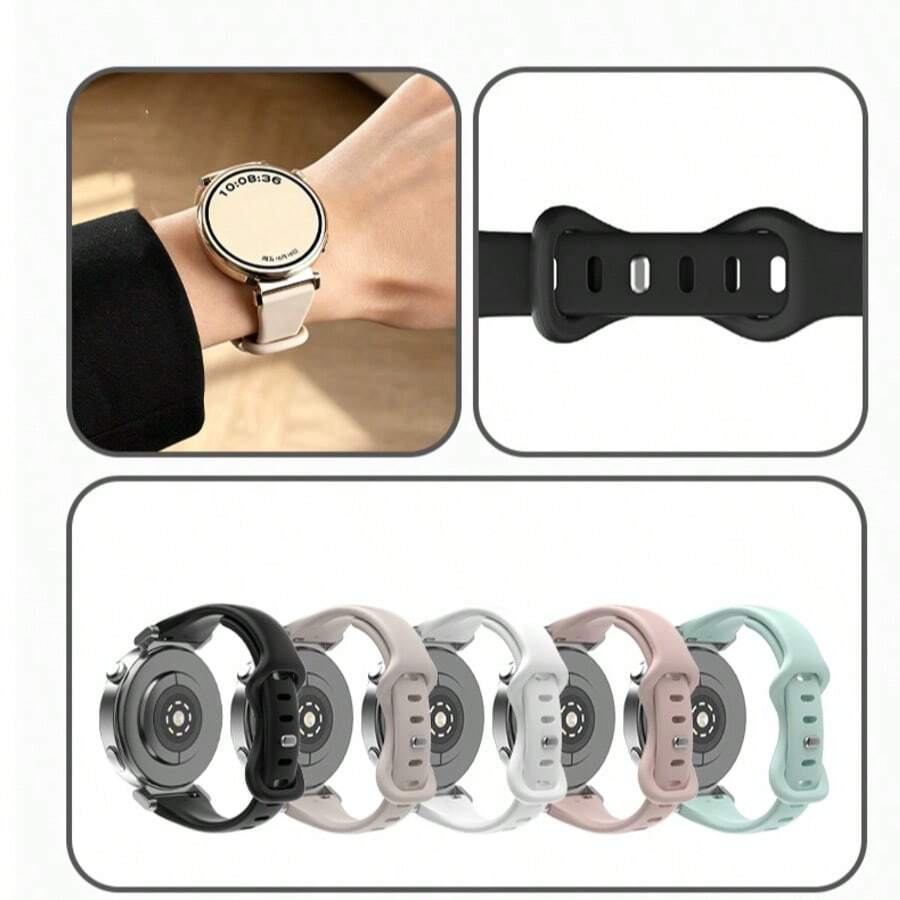 1條適用於華為GT3 (42mm) (43mm)、GT1/2/3、Watch4/4Pro (46mm) (48mm)的可調節式柔軟透氣防汗錶帶,粉色、星光色、綠色等多色可選,輕量快乾通用替換運動錶帶,適合18mm、20mm、22mm寬度矽膠錶帶,兼容三星及其他智慧手錶 - 彩色 - 查看 1