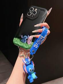 Disney Lilo And Stitch Phone Case : 3D Fluffy Pattern Border Protector Phone Soft Phone Case With A Free Cute Stitch Bracelet Chain Lanyard, Stitch, Lilo, Angel, For Apple 17 Promax 17 Pro 16 15 14 13 12 11 Pro Max XS Max X XR Soft Cover Summer Phone Case - 白色 - 查看 4