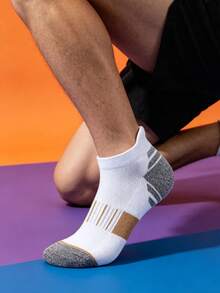 1/5/10/20 Pairs Men's Short Socks, Comfortable Durable Non-Slip Ankle Socks, Suitable For Basketball, Running, Sports - Multicolor - View 4