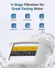 Maxblue Water Filter, Replacement For Maxtra+® Plus, Maxtra Pro® All-In-1 Filter Cartridges, Compatible With Marella® Pitcher, TÜV SÜD, NSF Certified (16) - 查看 5