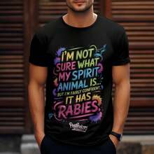 Funny Spirit Animal-Shirt: Sarcastic Rabies Quote Tee - Black - View 7