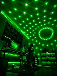 LED Crystal Magic Ball RGB Disco Ball Light - 7 Modes Remote Control Stage Laser Light, Perfect For Home Room Party, KTV, Wedding, Room Decoration, Etc.! - Black - View 4
