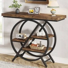 Tribesigns Sofa & Console Tables - Brown - View 2